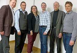 Das neue Kuratorium der Kolping-Stiftung: Walter Humm, Hannes Baum, Karin Rusch, Martin Merkle, Eugen Abler und Robert Klima (von links). Nicht im Bild ist Fabian Durner. Bild: DVRS