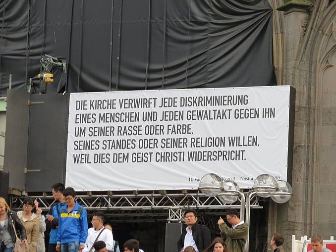 Eine Impression vom Kolpingtag Köln: Auch Diskriminierung steht dem Frieden entgegen. Bild: Claudia Hofrichter